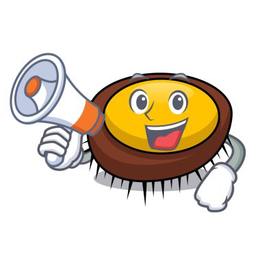 Megafon deniz kestanesi karakter karikatür vektör çizim ile