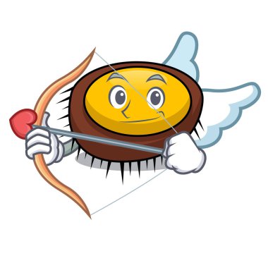 Aşk tanrısı deniz kestanesi karakter karikatür vektör çizim