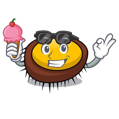 Dondurma deniz kestanesi karakter karikatür vektör çizim ile