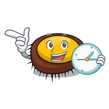 Saat deniz kestanesi karakter karikatür vektör çizim ile