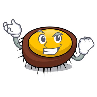 Başarılı deniz kestanesi karakter karikatür vektör çizim