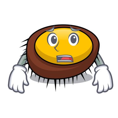 Yazık ki deniz kestanesi maskot karikatür vektör çizim