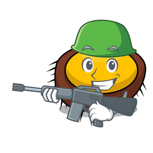 Exército Mar Urchin Personagem Cartoon Vetor Ilustração — Vetor de Stock