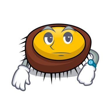 Deniz kestanesi maskot karikatür vektör çizim bekliyor