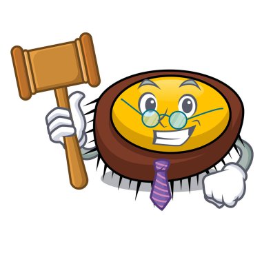 Yargıç deniz kestanesi maskot karikatür vektör çizim