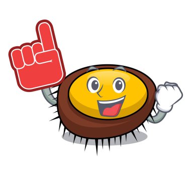 Köpük parmak deniz kestanesi maskot karikatür vektör çizim