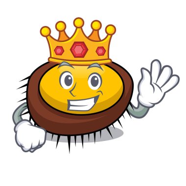 Kral deniz kestanesi maskot karikatür vektör çizim