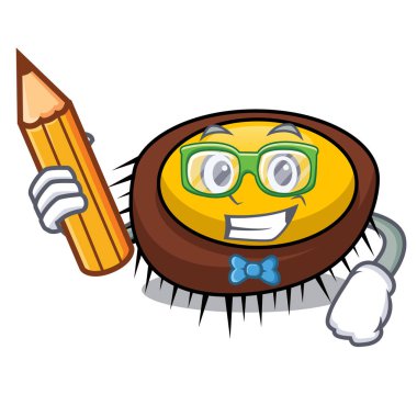 Öğrenci deniz kestanesi karakter karikatür vektör çizim