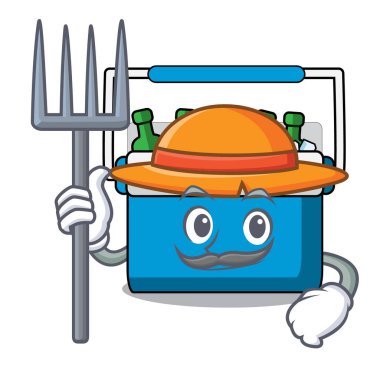 Çiftçi dondurucu çanta karakter karikatür