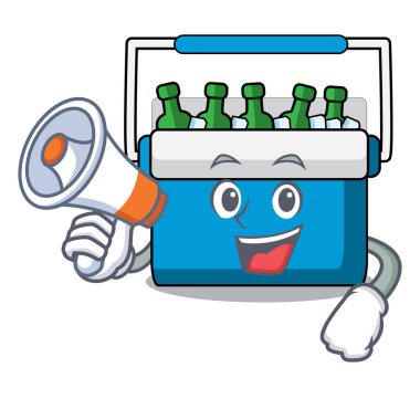 Megafon dondurucu çanta karakter karikatür ile