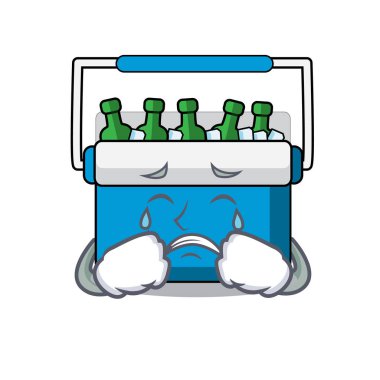 Dondurucu çanta maskot karikatür ağlıyor