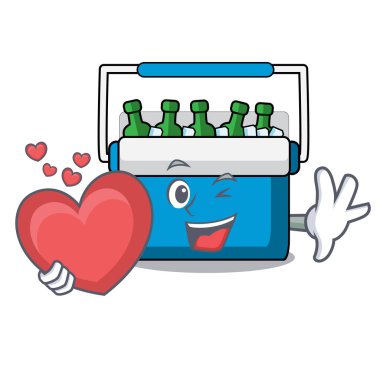 Kalp dondurucu çanta maskot karikatür ile