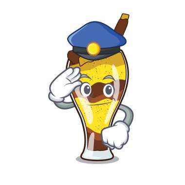 Polis mangonada meyve karakter karikatür