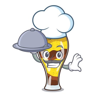 Şef gıda mangonada meyve maskot karikatür ile