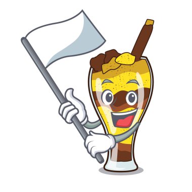Bayrak mangonada meyve maskot karikatür ile