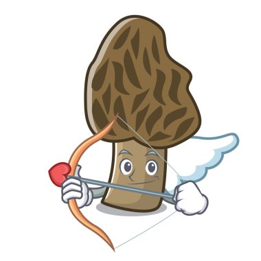 Aşk tanrısı morel mantarlı karakter karikatür