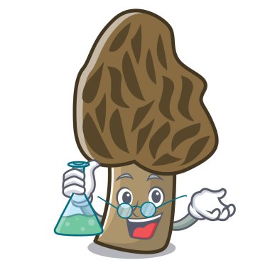 Profesör morel mantarlı karakter karikatür