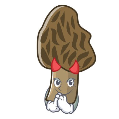 Şeytan morel mantarlı maskot çizgi film