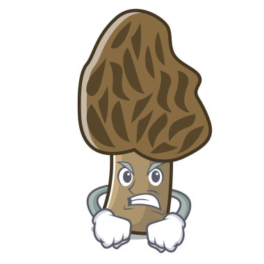 Kızgın morel mantarlı maskot çizgi film