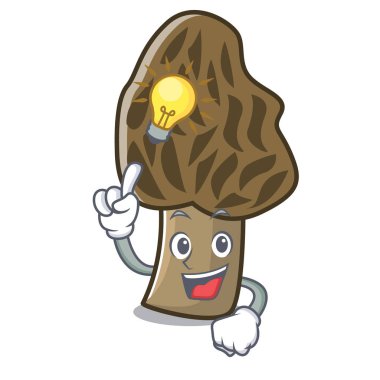 Bir fikir morel mantarlı maskot çizgi film var