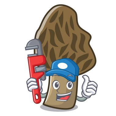 Tesisatçı morel mantarlı maskot çizgi film