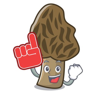 Köpük parmak morel mantarlı maskot çizgi film