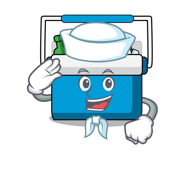 Marinaio congelatore sacchetto personaggio cartone animato — Vettoriale Stock