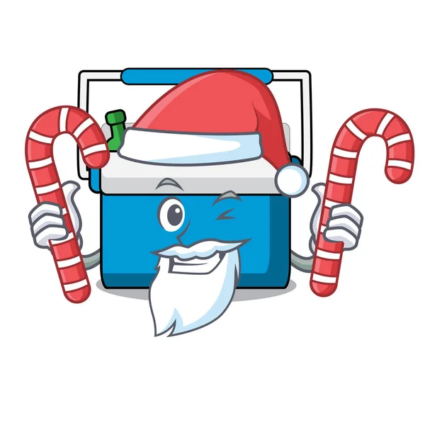 Santa with candy freezer bag mascot cartoon — Stock Vector