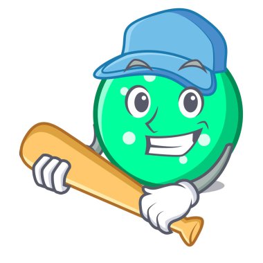 Oyun beysbol daire karakter karikatür tarzı