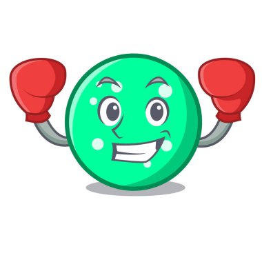 Boks daire karakter karikatür tarzı