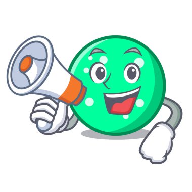Megafon daire karakter karikatür tarzı ile