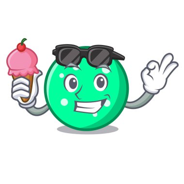 Dondurma daire karakter karikatür tarzı ile