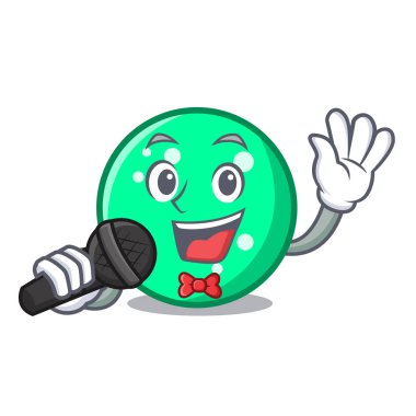 Şarkı daire maskot karikatür tarzı