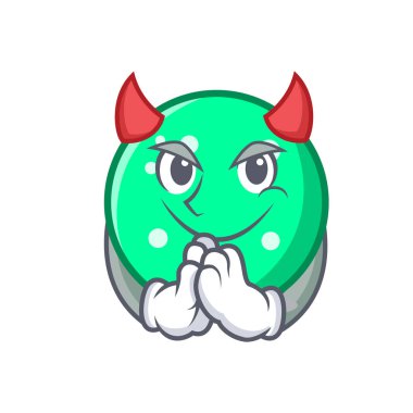 Şeytan daire maskot karikatür tarzı