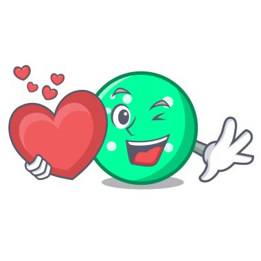 Kalp Daire maskot karikatür tarzı ile