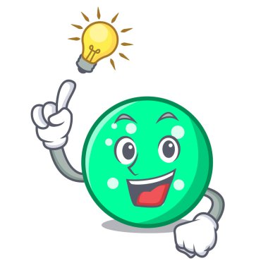 Bir fikir daire maskot karikatür tarzı var