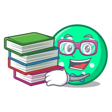 Öğrenci kitap daire maskot karikatür tarzı ile