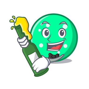 Bira daire maskot karikatür tarzı ile