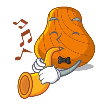 Trompet sert kabuklu maskot karikatür ile