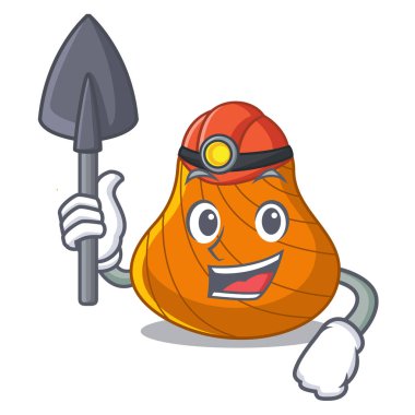 Madenci sert kabuklu maskot çizgi film