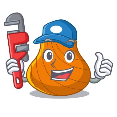 Tesisatçı sert kabuklu maskot çizgi film