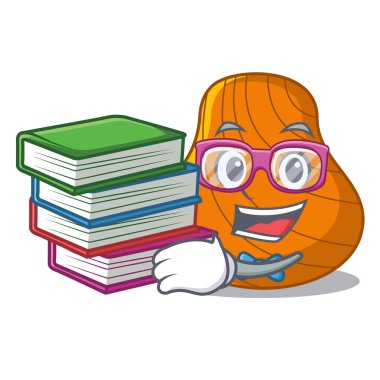 Öğrenci kitap sert kabuklu maskot karikatür ile