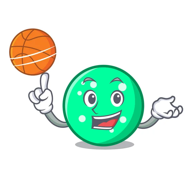 З баскетбольним колом персонажа мультиплікаційний стиль — стоковий вектор
