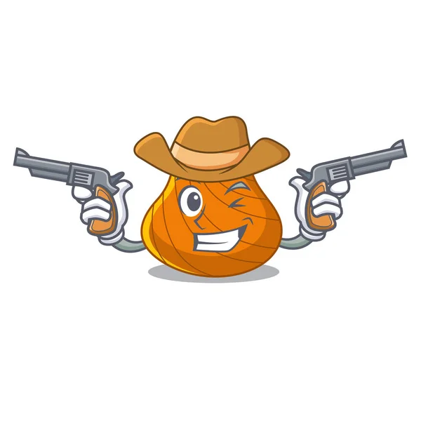 Cowboy duro guscio personaggio cartone animato — Vettoriale Stock