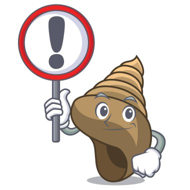 İşareti sarmal kabuk karakter karikatür vektör çizim ile