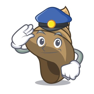 Polis kabuk karakter karikatür vektör çizim spiral