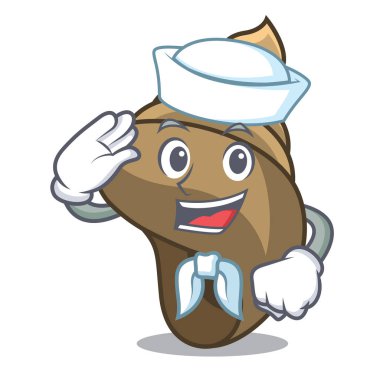 Denizci sarmal kabuk karakter karikatür vektör çizim