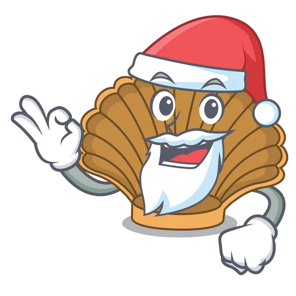 Weihnachtsmann Schale Mit Perlen Maskottchen Cartoon Vektor Illustration — Stockvektor
