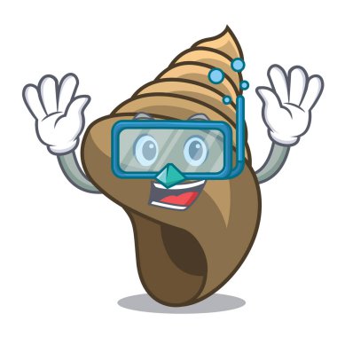 Dalış sarmal kabuk karakter karikatür vektör çizim