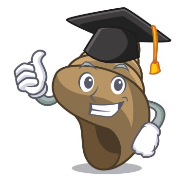 Mezuniyet sarmal kabuk karakter karikatür vektör çizim